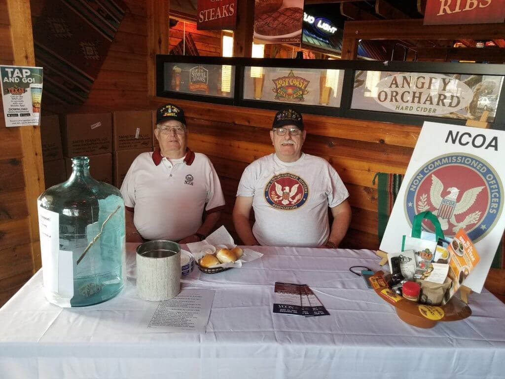 Bud Cordes and Terry Haines at Texas Roadhouse on Veterans Day raising fund.