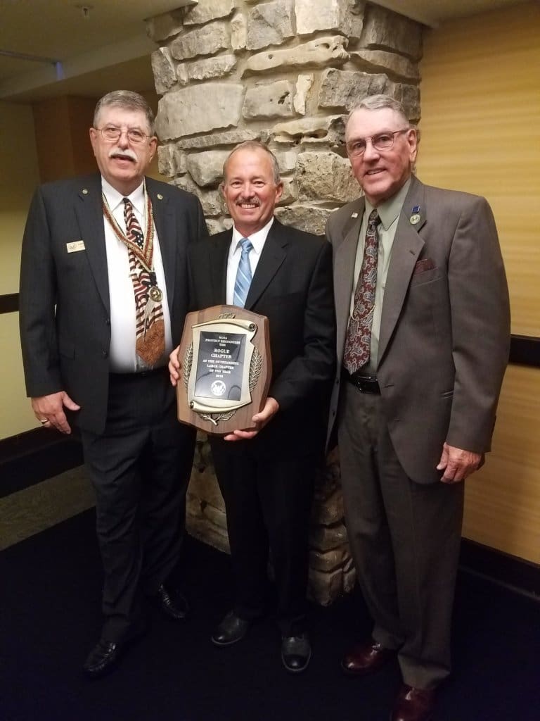 Chairman Haines & trustees Bill Parks & Ron Kohl with 2018 NCOA Large Chapter of the Year.